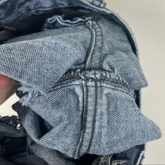 One Teaspoon‎ High Waist Bonita Jean Shorts Raw Size 25 Dark Blue Bohemian Boho - Picture 8 of 11